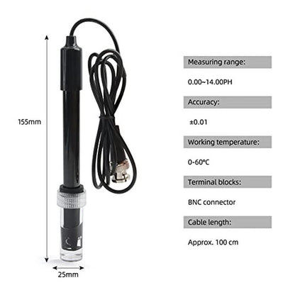 PH Electrode Probe for Aquarium BNC Interface 0-14 Range