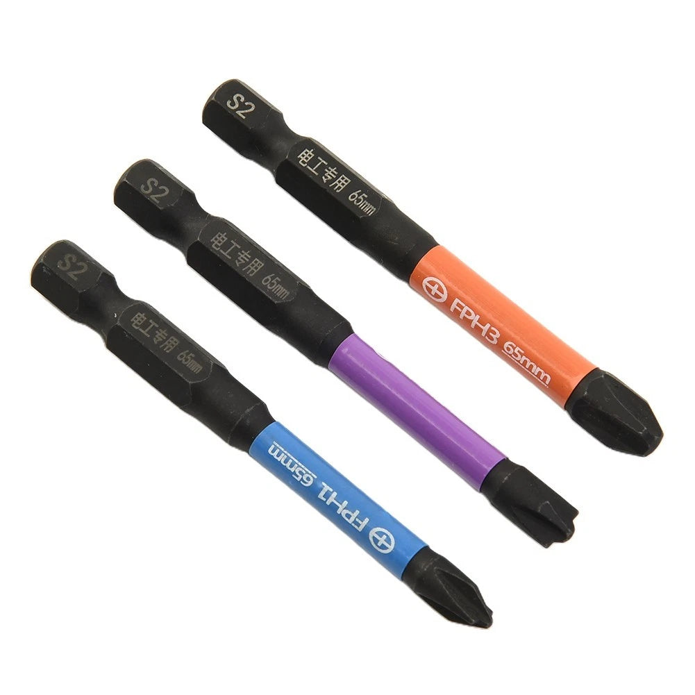 3X Slotted Screwdriver Bit 65mm Alloy Steel