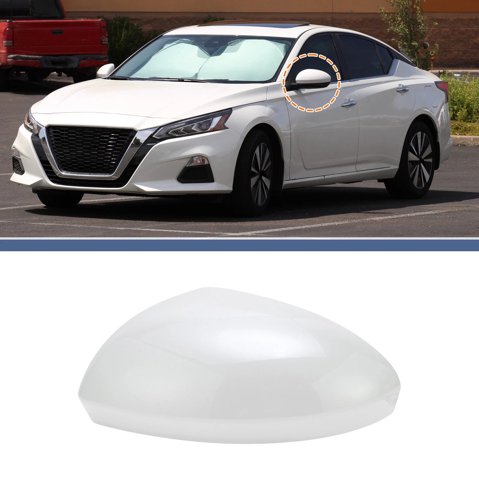 Left Side Mirror Cover Cap for Nissan Altima (2019–2024) - White