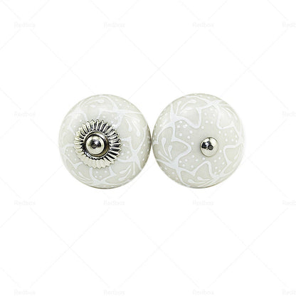 6X Vintage Ceramic Cupboard Door Knobs for Drawer Pulls