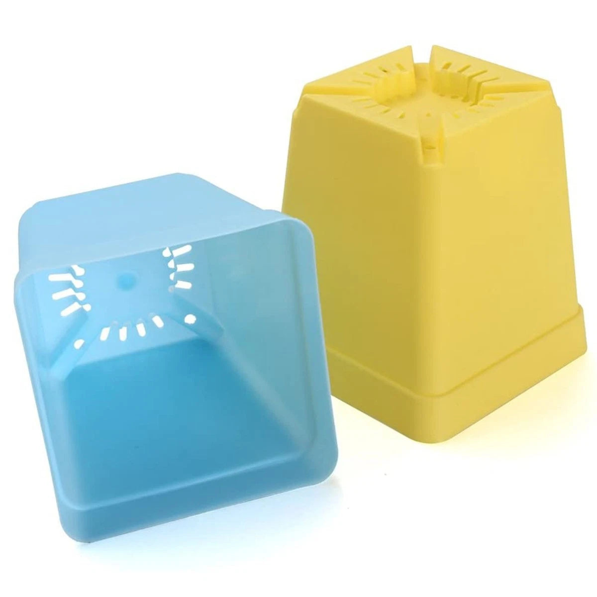 12PCS Mini Square Plant Flower Pot with Trays for Indoor Gardening