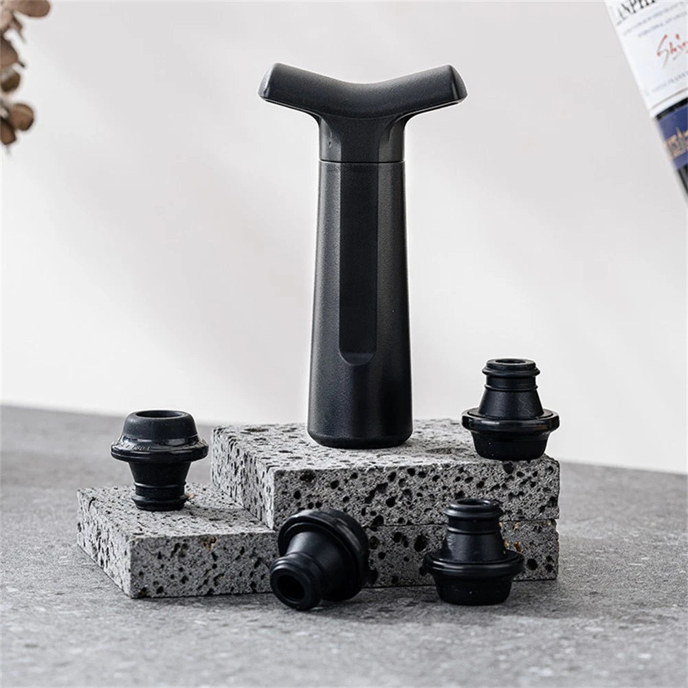 Vacuum Pump Wine Preservation Tool with 4 Bottle Stoppers