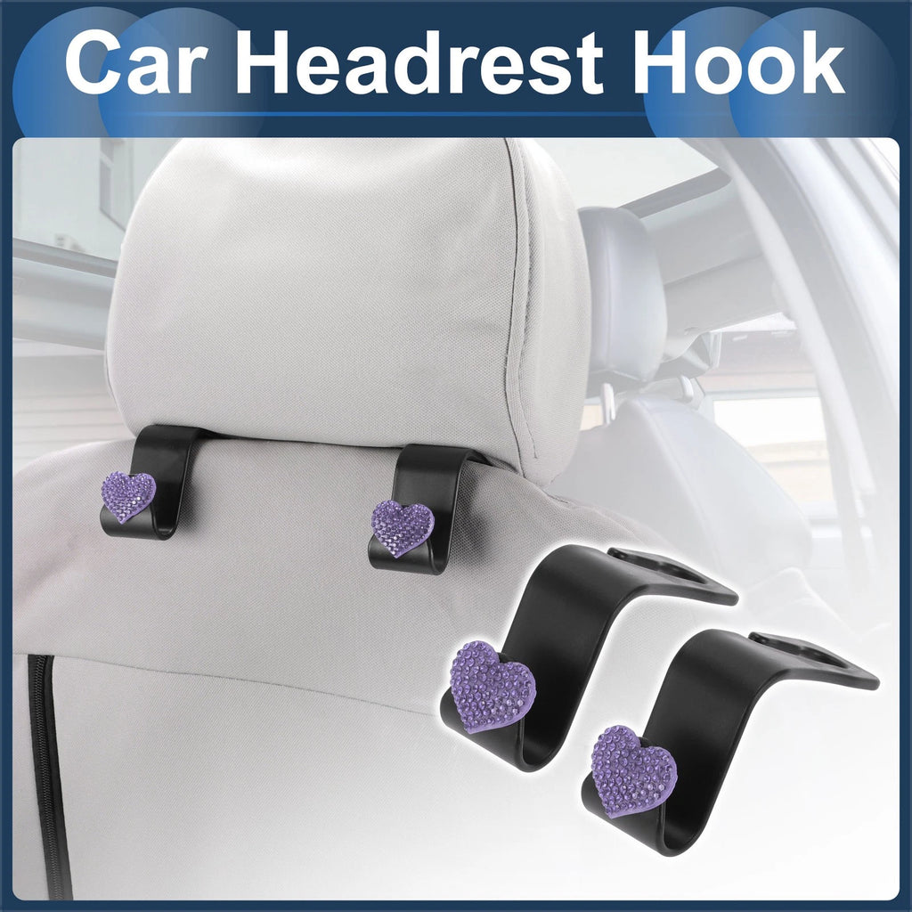 2 Pcs Universal Car Seat Headrest Hook for Hanging Purses (Purple)
