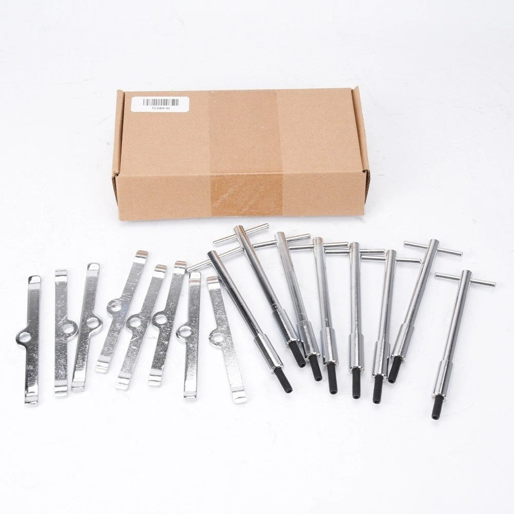 8-Piece Chrome T-Style Valve Cover Hold Down Kit for Chevy V8 (SBC)
