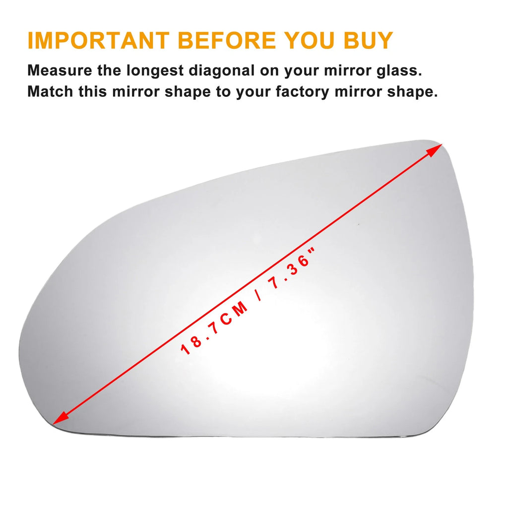 Left Side Mirror Glass Non Heated White for Hyundai i30 (2017–2022)