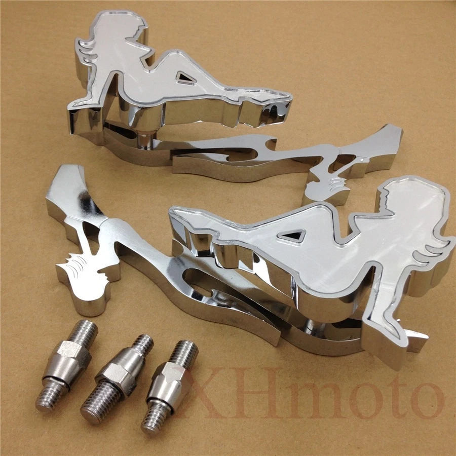 Chrome Custom Hot Momma Mirror for Harley Electra Glide