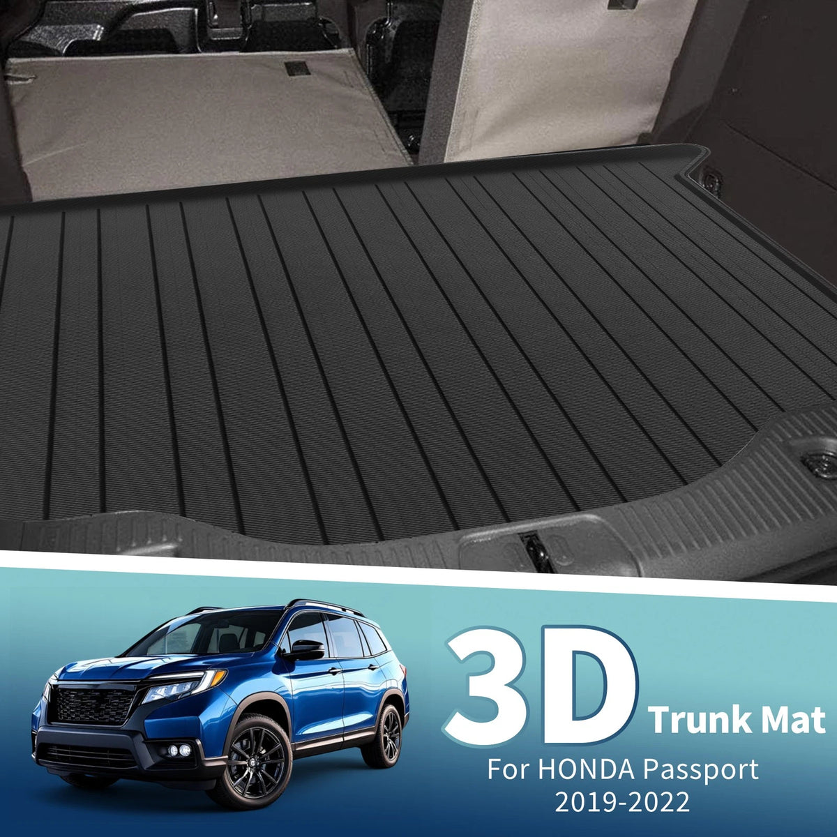 Cargo Liner Rear Trunk Mat Heavy Duty for Honda Passport (2019–2022)