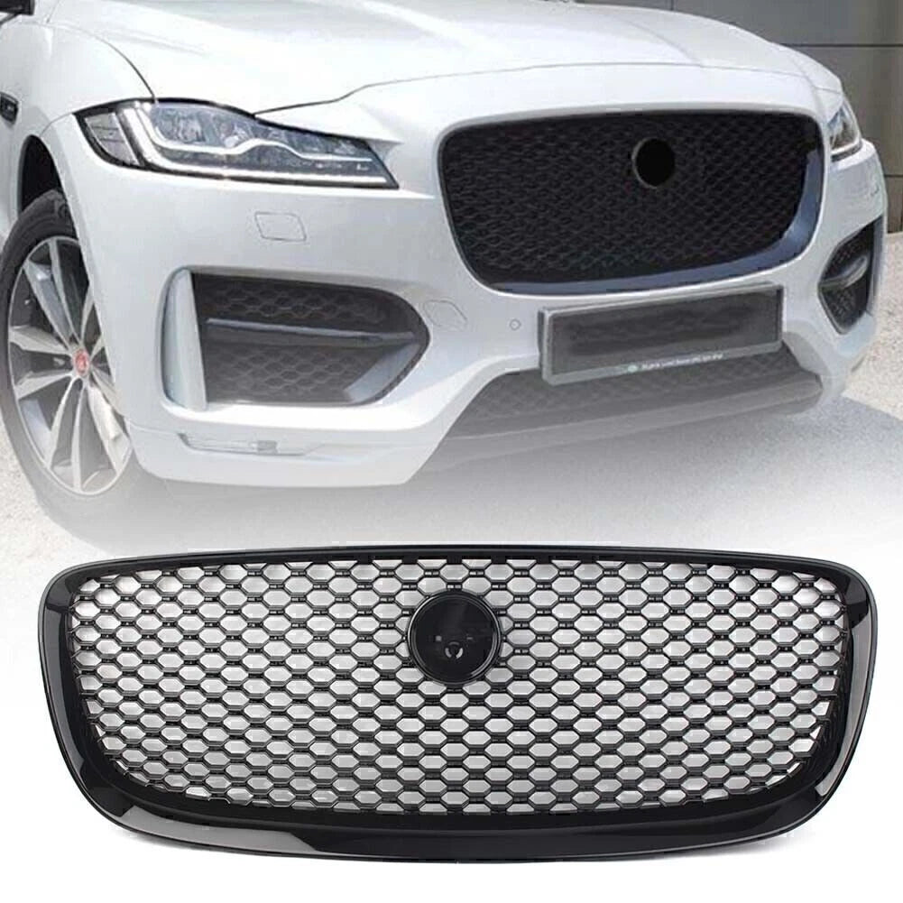 Gloss Black Front Upper Mesh Grille for Jaguar F-PACE (2016–2019)