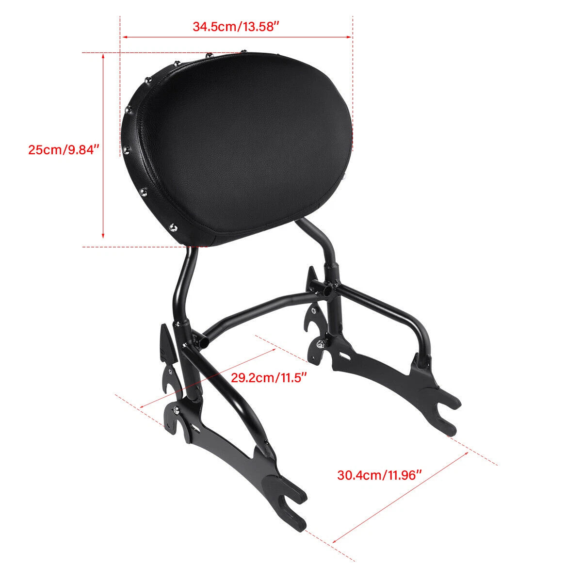 12" Black Backrest Sissy Bar & Mount Spool for Indian Chieftain (2014–2022)