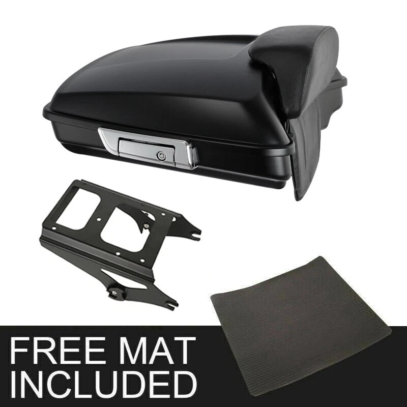 Matte Black Razor Trunk Backrest Pad for Harley Street Glide (2009–2013)