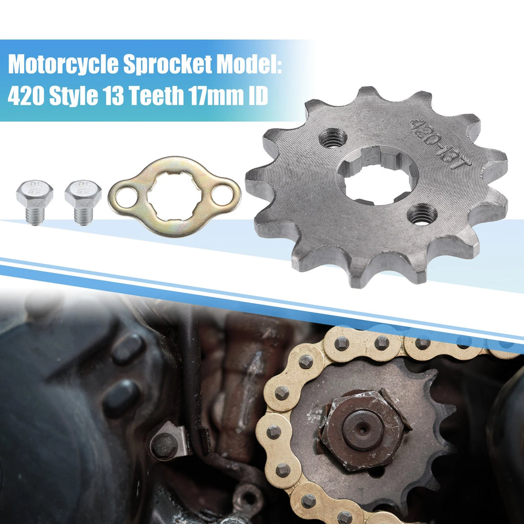 Front Engine Sprocket Set Replacement 13T 17mm ID for Dirt Pit Bike ATV (420)