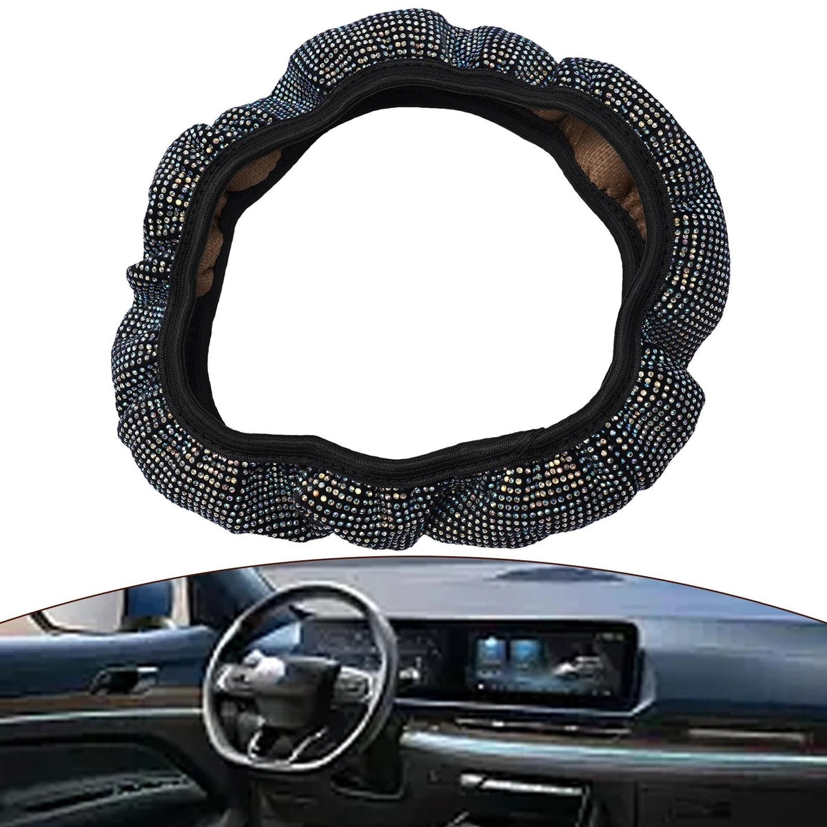 Steering Wheel Cover for SUV (Rhinestones, Anti-Slip)
