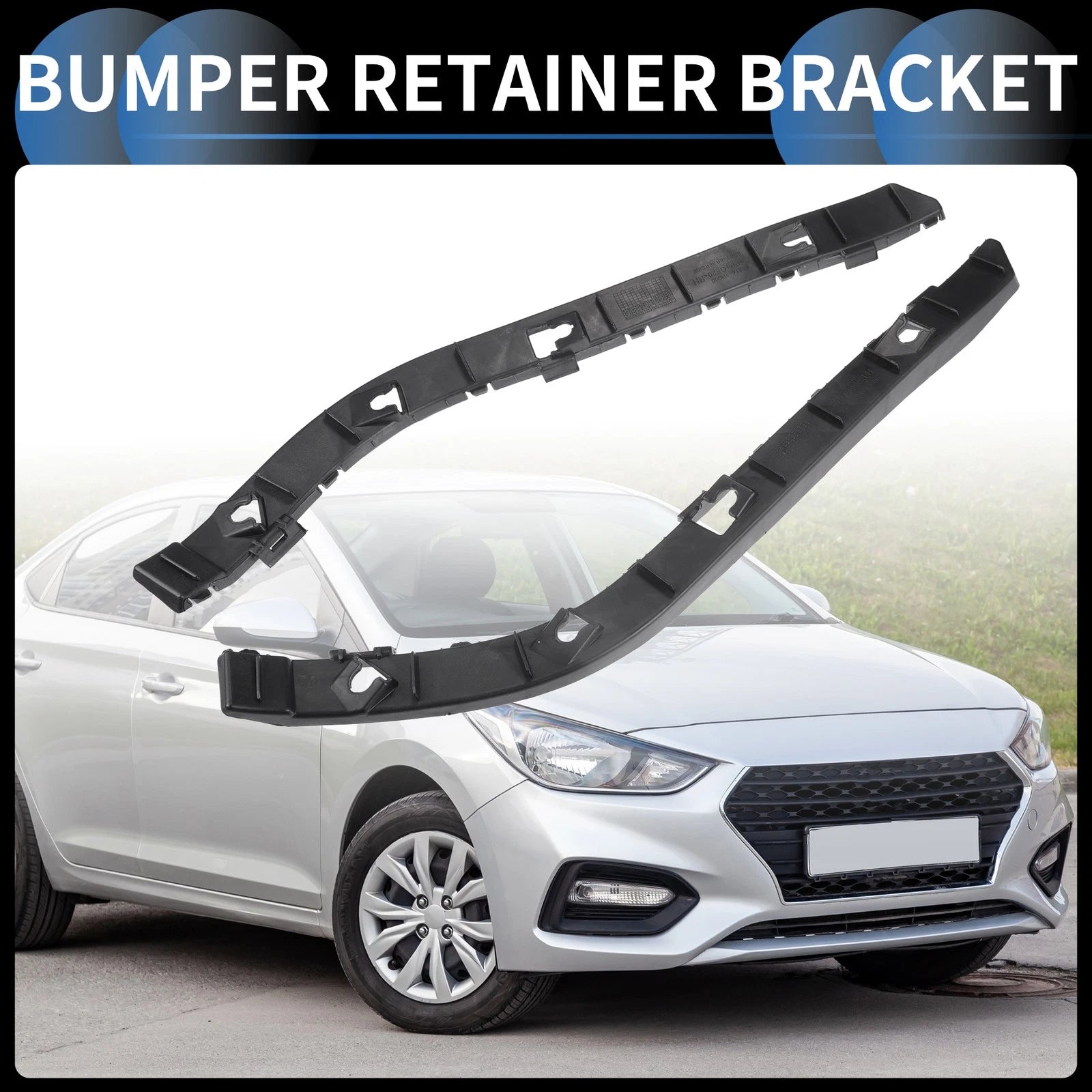Rear Bumper Retainer Bracket Pair Replacement for Hyundai Accent (2012–2017)