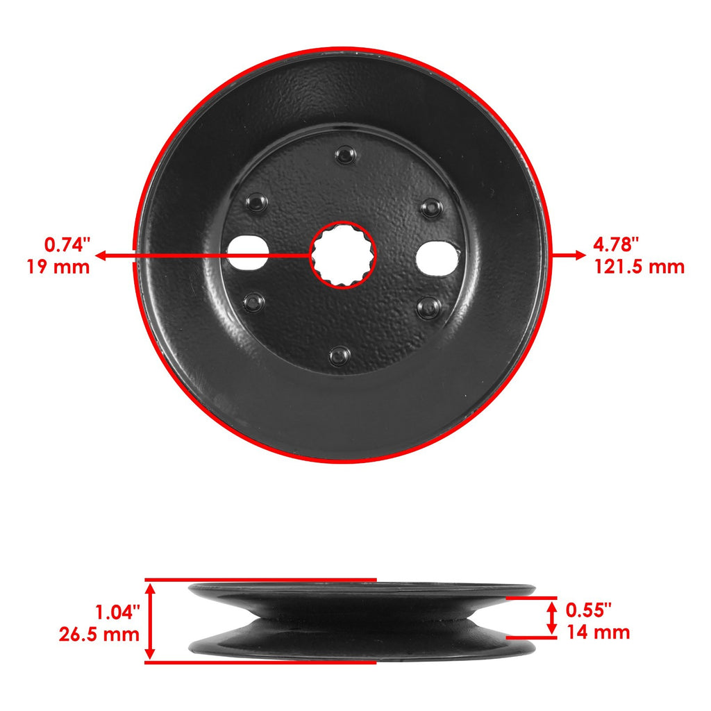 Deck Spindle Assembly with Pulley Replacement for John Deere X320 X324 (48") (2011–2018)