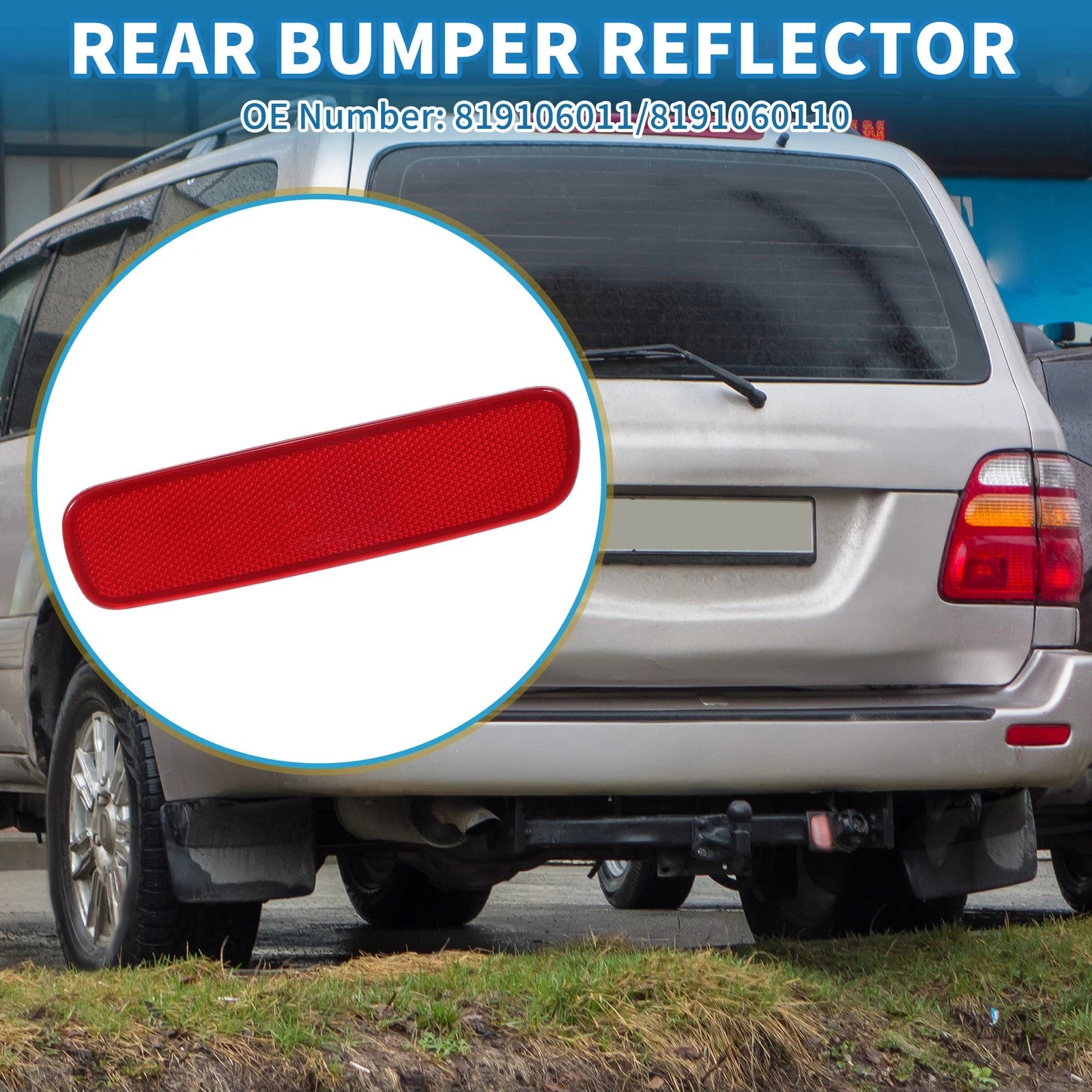 Rear Right Bumper Reflector Replacement for Toyota Land Cruiser (1998–2007)