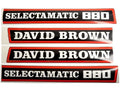 Bonnet Decal Set for David Brown 880 Selectamatic Tractor