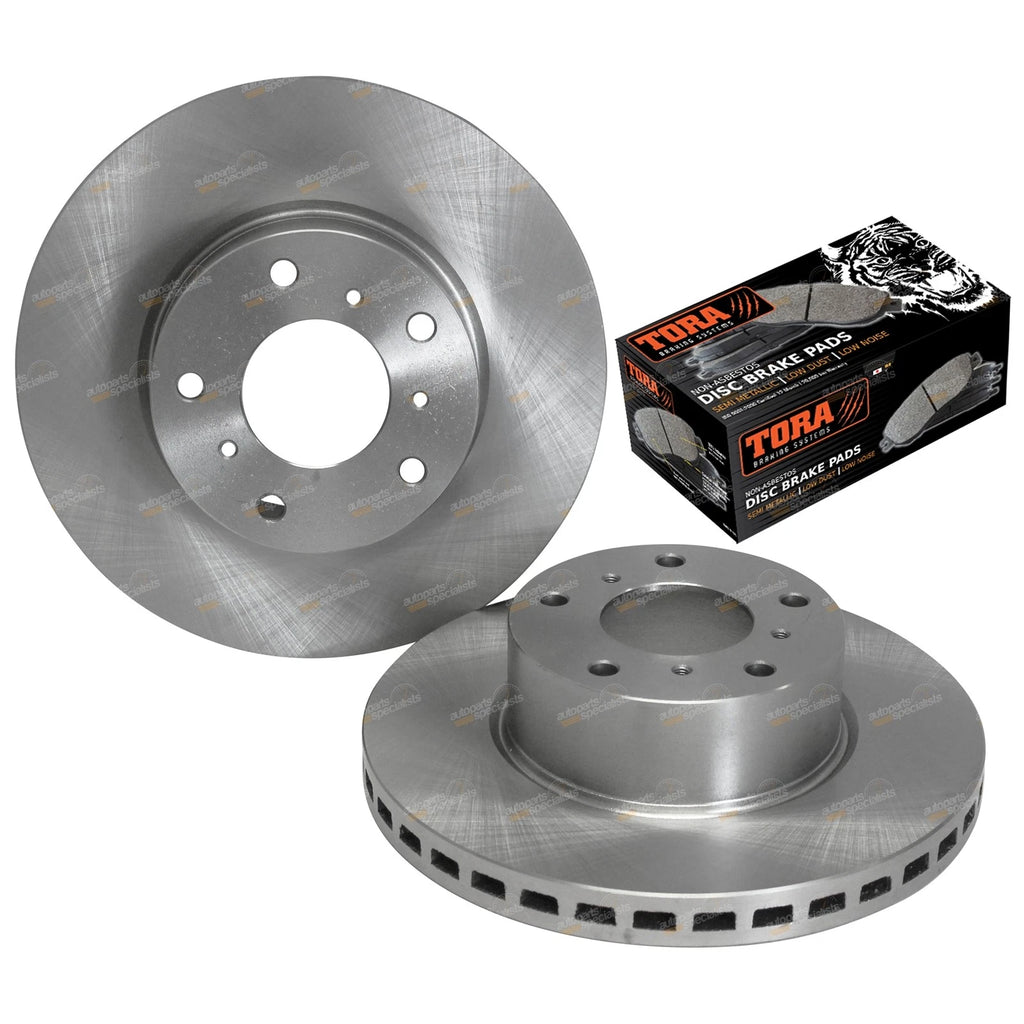 2 Front Disc Rotors + Brake Pads Set for Holden Commodore (VT-VZ)