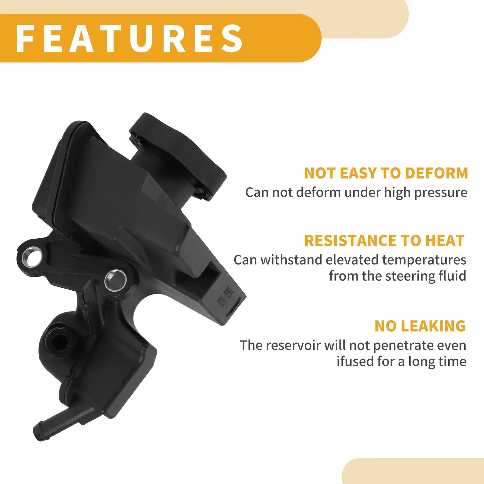 Power Steering Reservoir for Ford Focus (2010–2011) Plastic Black