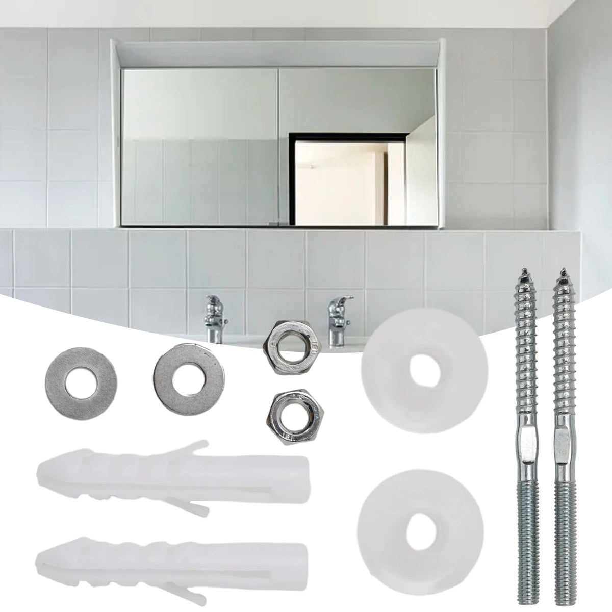White Basin Screw for Wall Mounted Installation