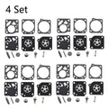 Set of 4 Carburetor Rebuild Kits for McCulloch SP40 PM 310 320 330 Zama RB-1