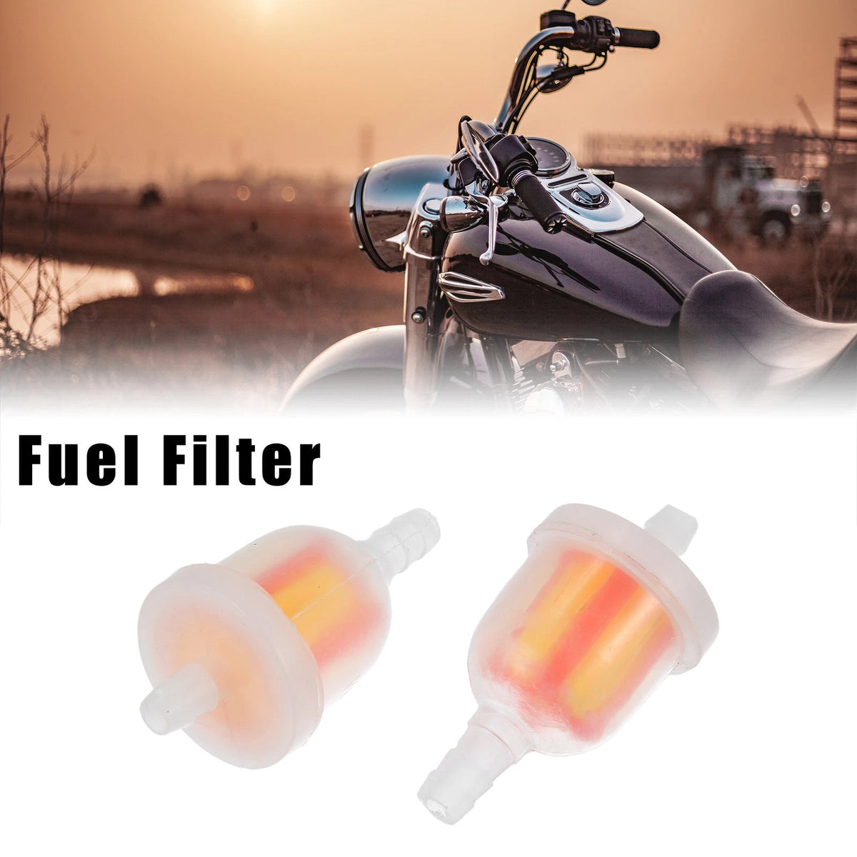 10 Pcs Universal Fuel Filters Clear Yellow Red for Motorcycle ATV Dirt Bike