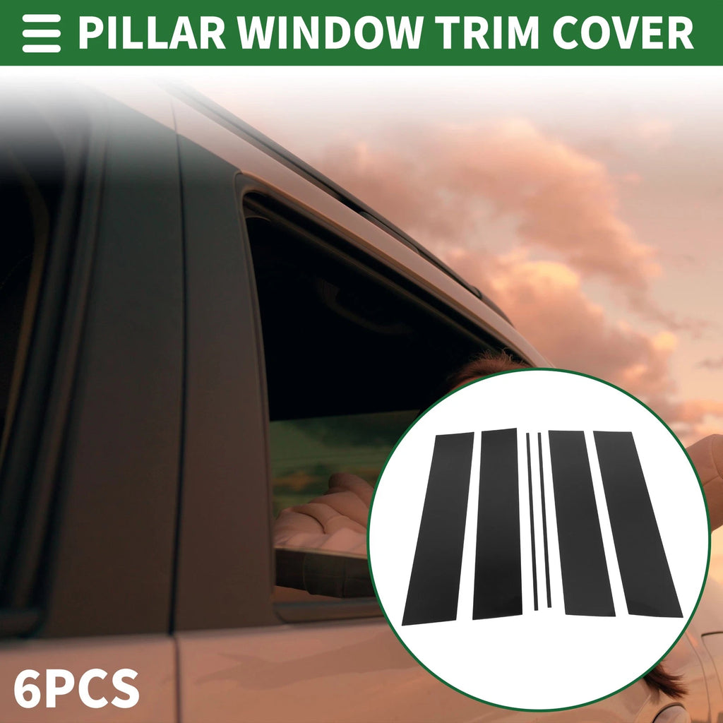 6 Pcs Door Pillar Window Trim Replacement for Honda Odyssey (2005–2010) Black