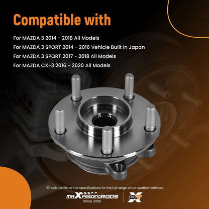 Front LH RH 5-Bolt Wheel Hub Assembly for Mazda 3 CX-3 (2014–2020) 513354