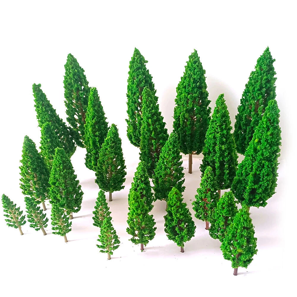 25Pcs Miniature Garden Landscape Decor for Tree Train Railroad