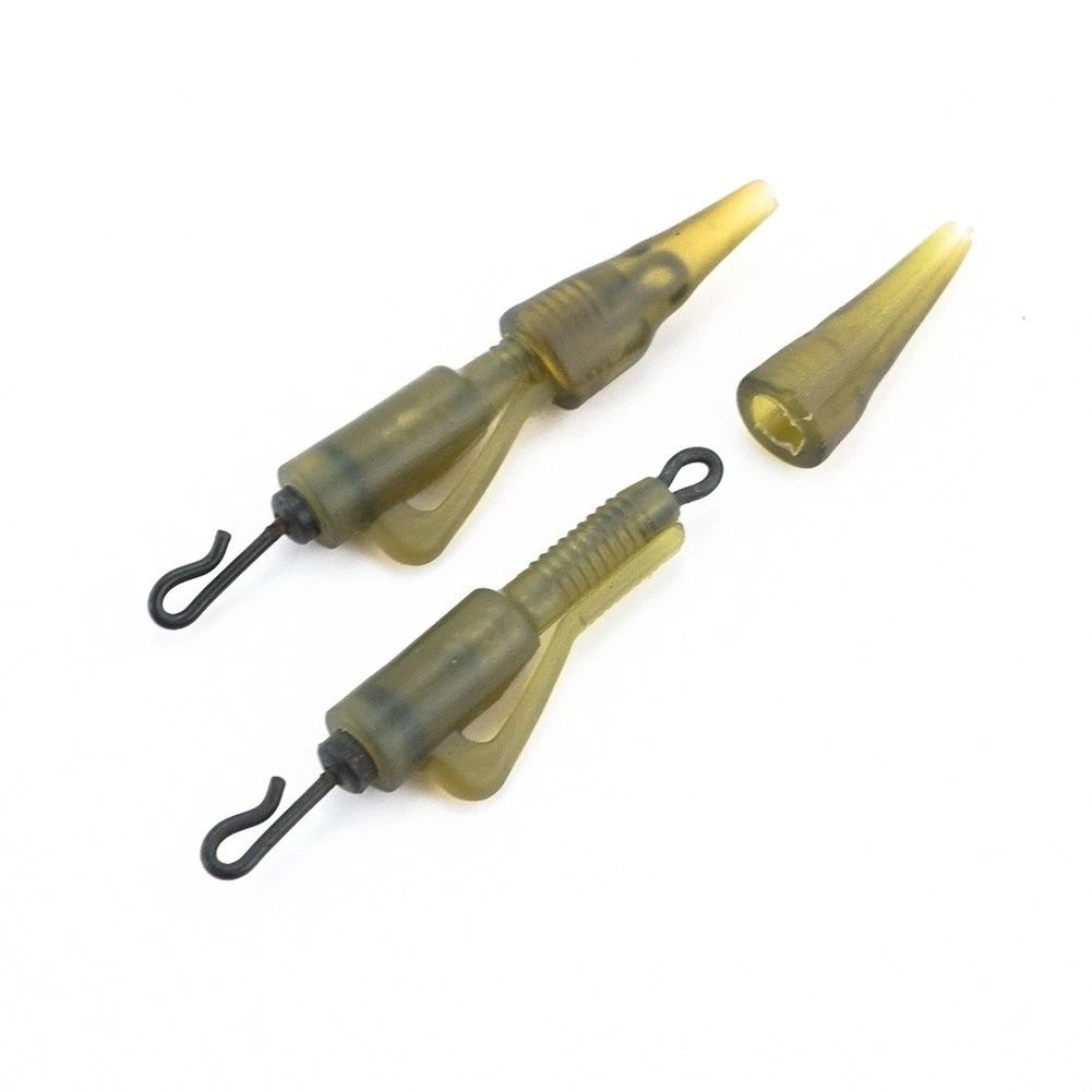 10PCS Fishing Sinker Clips with Swivel for Carp Rigging