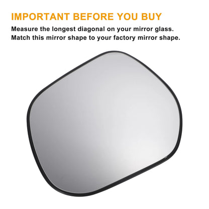 Left Side Heated White Mirror Glass for Citroen C Crosser (2007–2012)