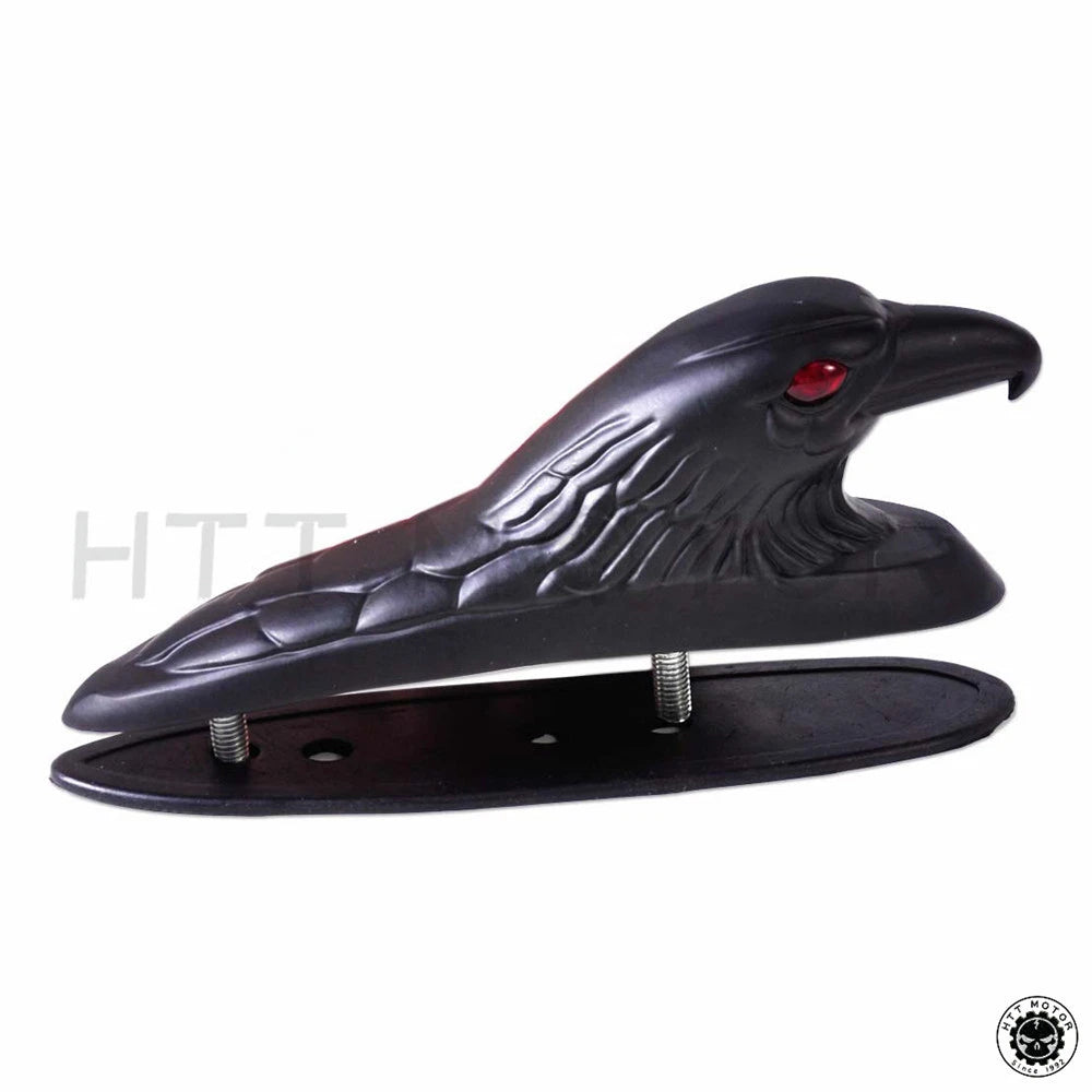 HTTMT Front Fender Eagle Head Ornament for Motorcycle (65mm, Black)