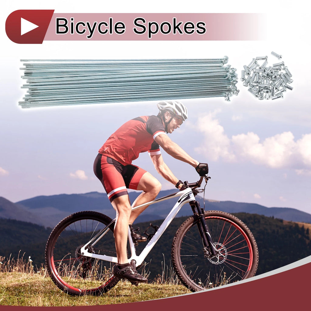 Bicycle Wheel Spokes Set 251mm Galvanized Carbon Steel for 13G (Qty 36)