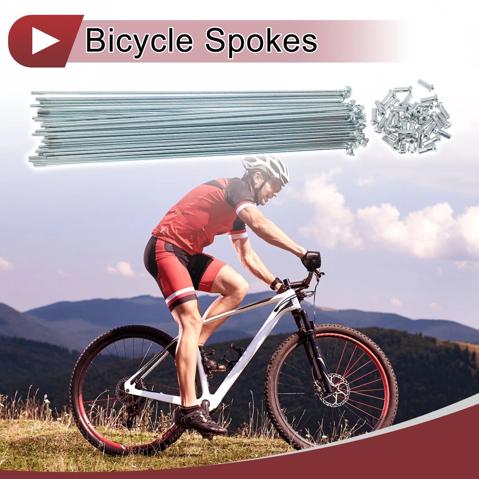 Bicycle Wheel Spokes Set 251mm Galvanized Carbon Steel for 13G (Qty 36)