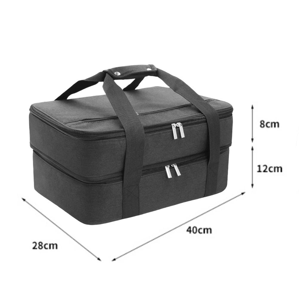 Insulated Carrier Bag for Casserole Dishes with Large Zipper Compartment