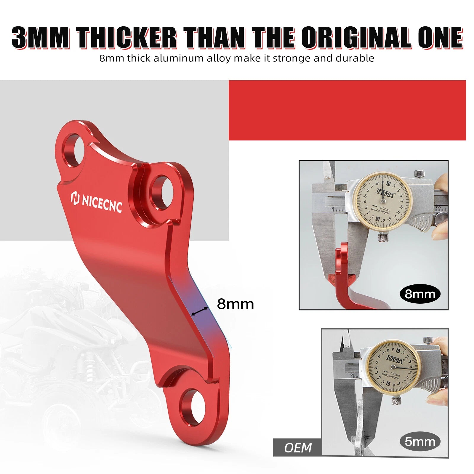 Upper Stay Mount Brackets for Honda TRX450ER (2006–2014) - Red