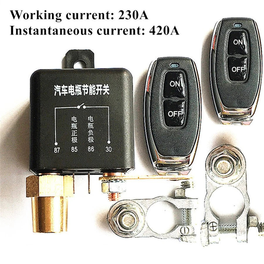Wireless Remote 12V Car Battery Disconnector Relay Kill Switch