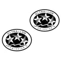 Set of 2 Outboard Graphic Stickers for CA DOT (3.11"x 2.28")