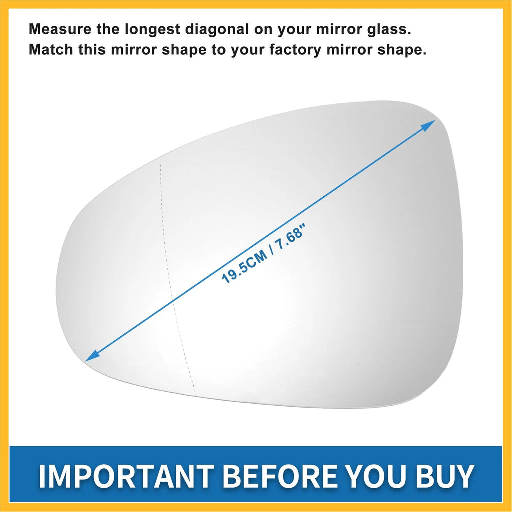 Heated Left Side Mirror Glass Replacement for Volkswagen Touareg (2010–2018)