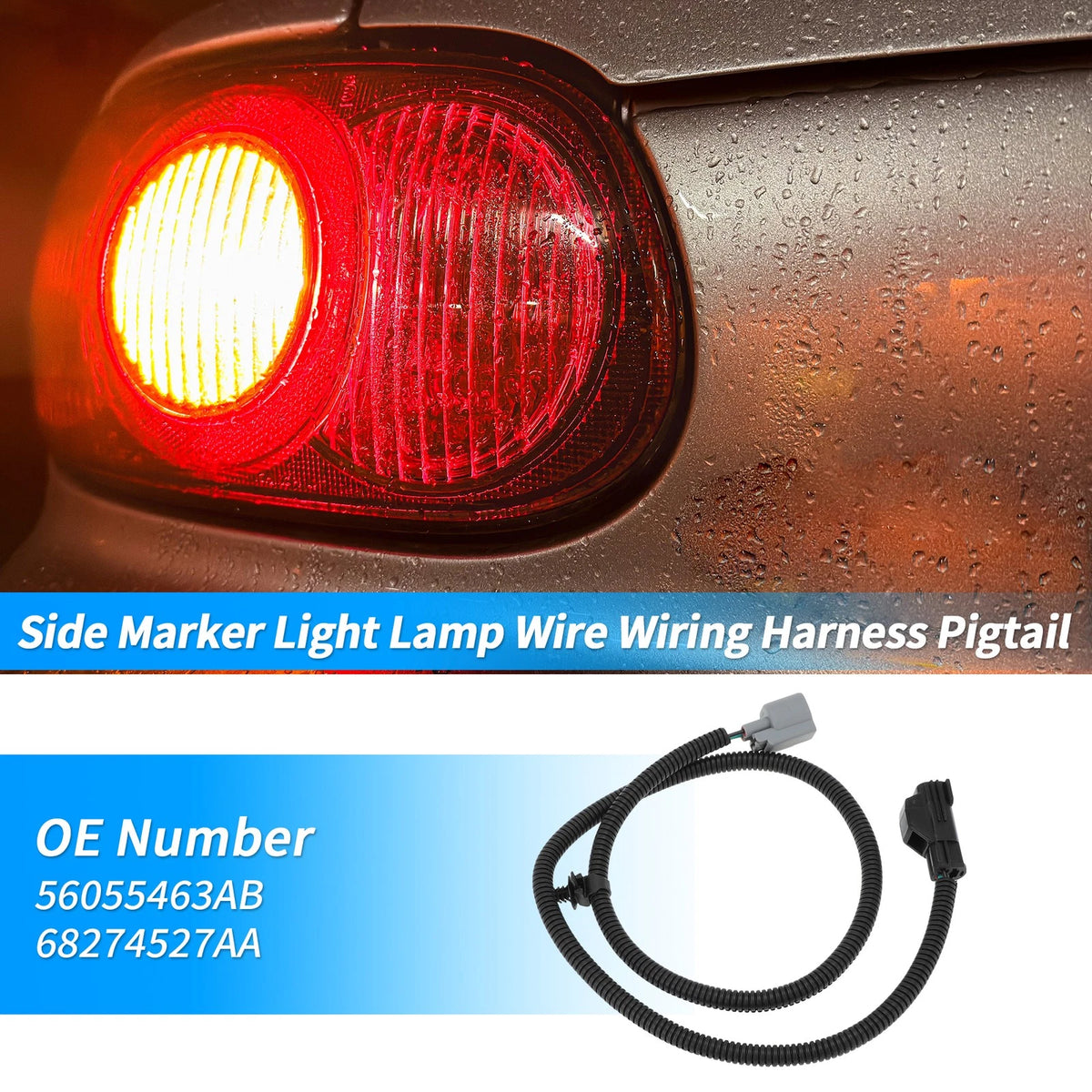 Side Marker Light Wiring Harness No.56055463AB for Jeep Wrangler (2007–2018)