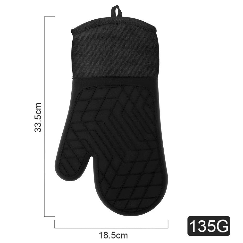 Heat Proof Silicone Oven Gloves for Cooking (33.5x18.5x2cm)