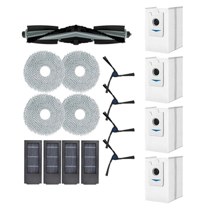 17PCS Main Brush Mop Cloth & Dust Bags Set for Ecovacs Deebot (2016–2023)