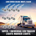 LED Trailer Marker Lights Waterproof Plastic Oval Set for Universal Truck (10 Pack)