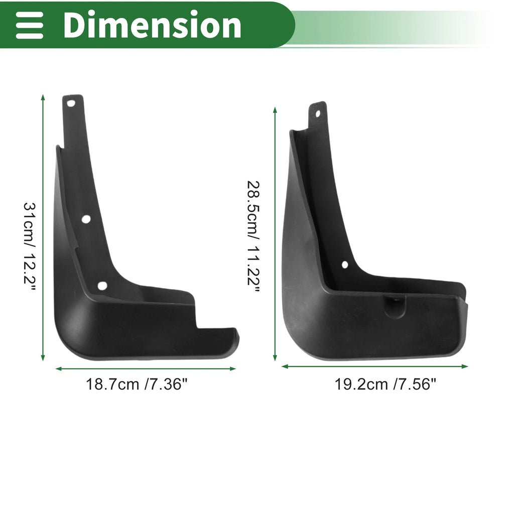 Mud Flaps Splash Guards Front Set for Chevrolet Cavalier (2016–2018)