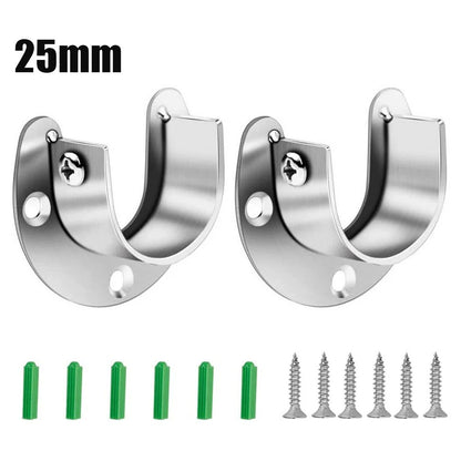 2X Flange Rod Holder for Bathroom Curtains