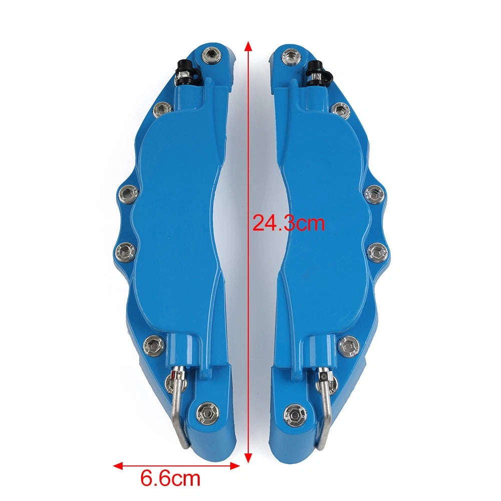 Set of 2 Red Metal Disc Brake Caliper Covers for Universal Fit
