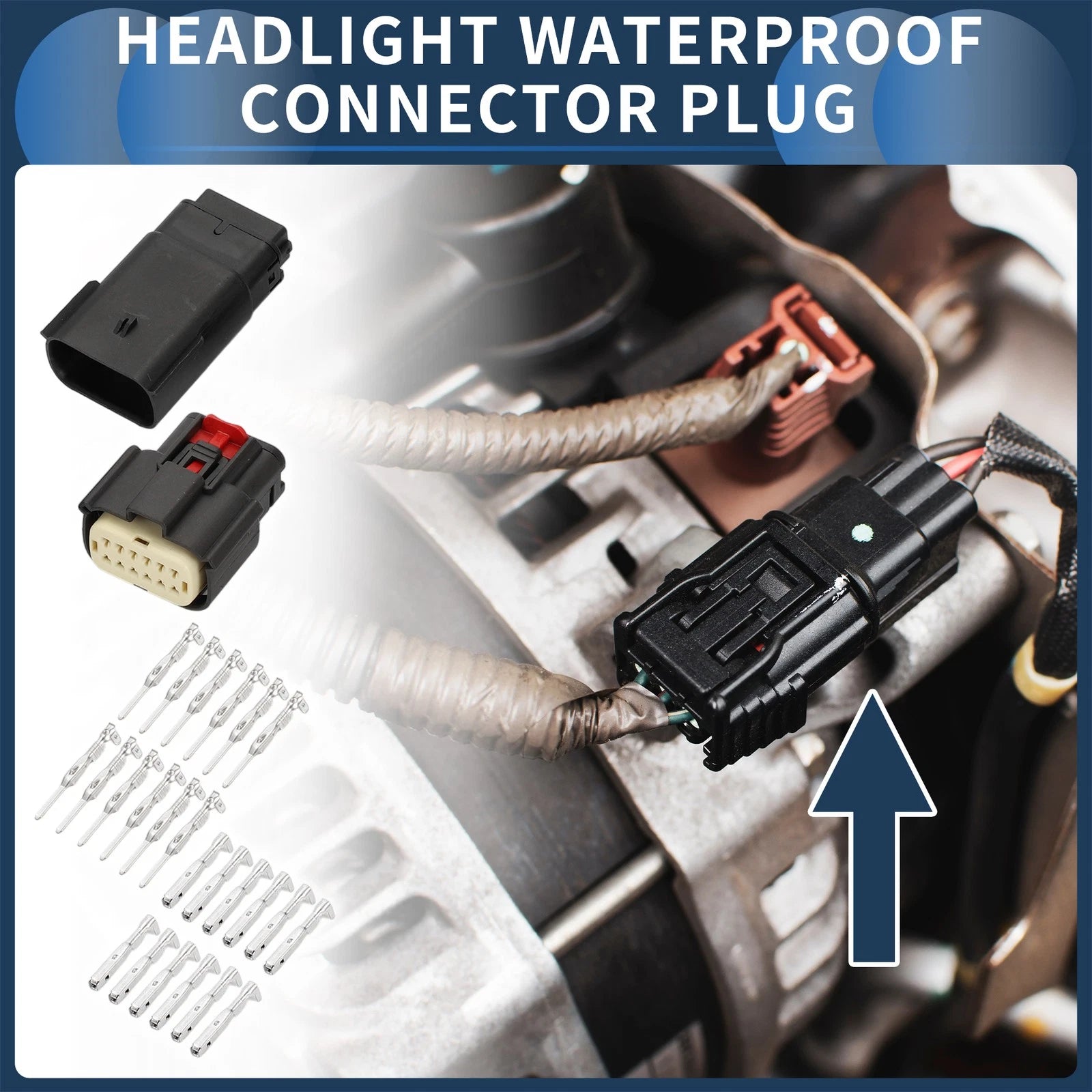 Headlight Waterproof Connector Plug 12 Pin for Buick (2000–2004)