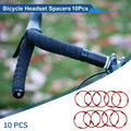 Bicycle Headset Spacers 2mm 1-1/8in 28.6mm Red Aluminum Alloy 10 Pack