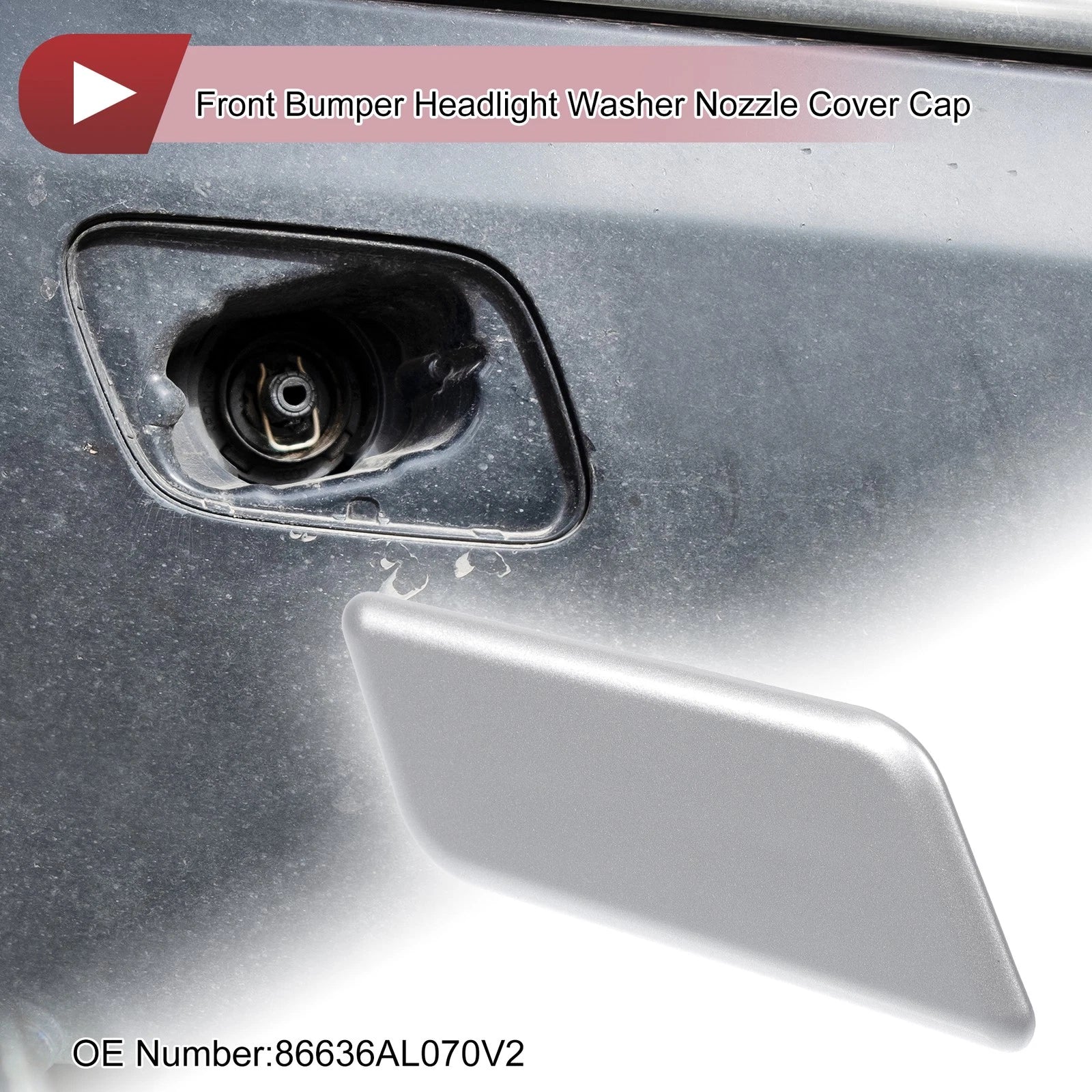Front Right Washer Nozzle Cover Cap for Subaru Outback (2015–2017) Silver