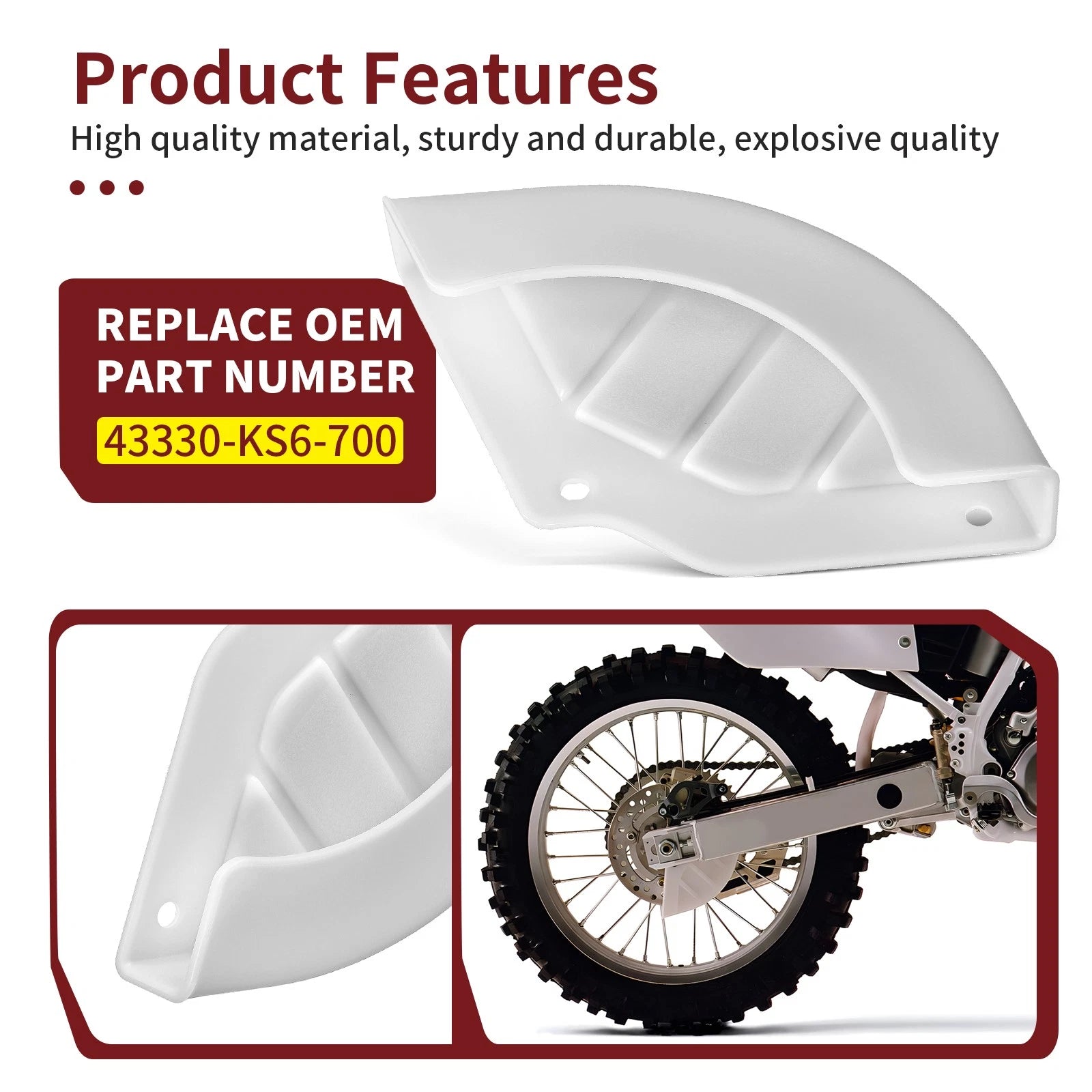 Rear Disc Brake Guard Cover for Honda CR125R (1987–2001) 43330-KS6-700