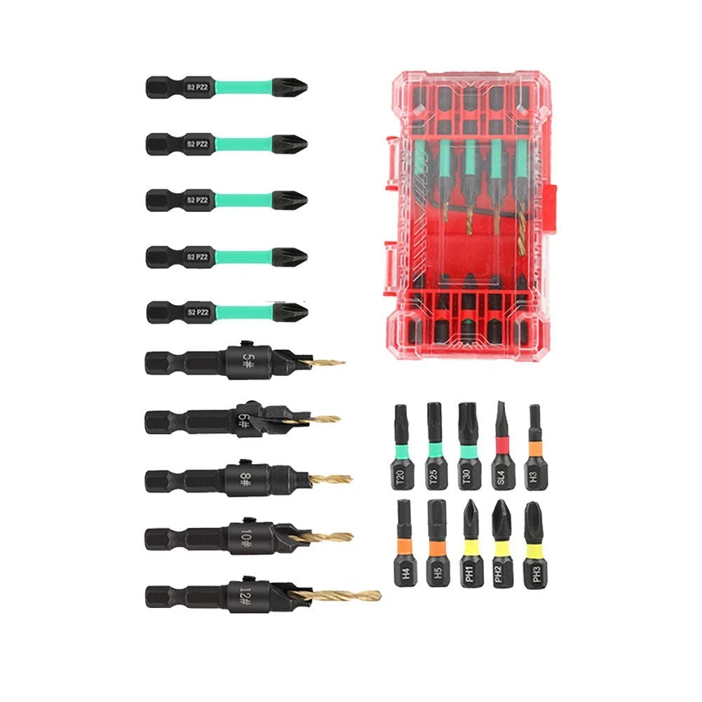 20PCS Drill Bit Set with Hex Shank for Woodworking